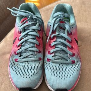 Nike Women's Pink and Blue Running Shoes